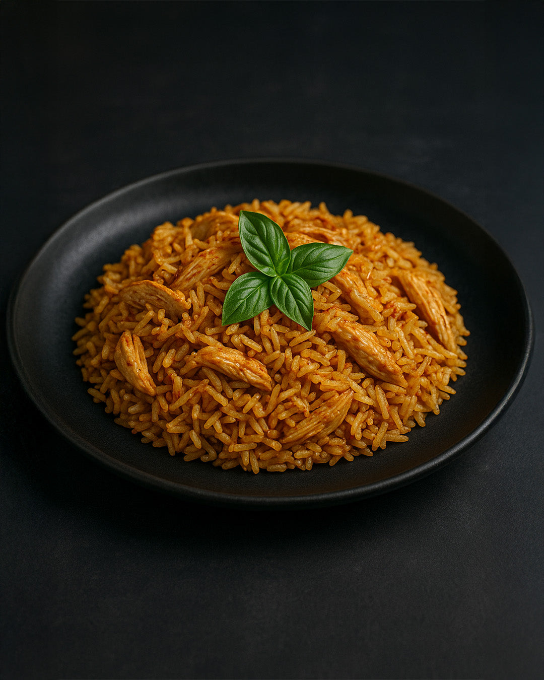 Arroz con pollo con Paprika y Albahaca